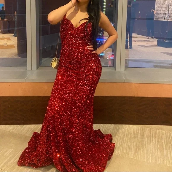 Red Sequin Prom Dress Dresses